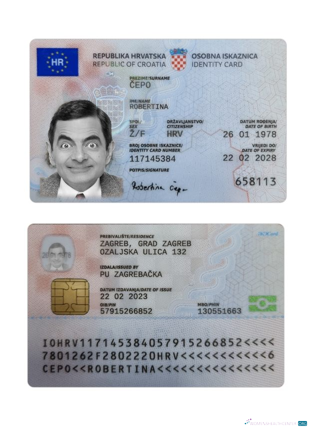 Download Croatia ID card 2023 present Photoshop template